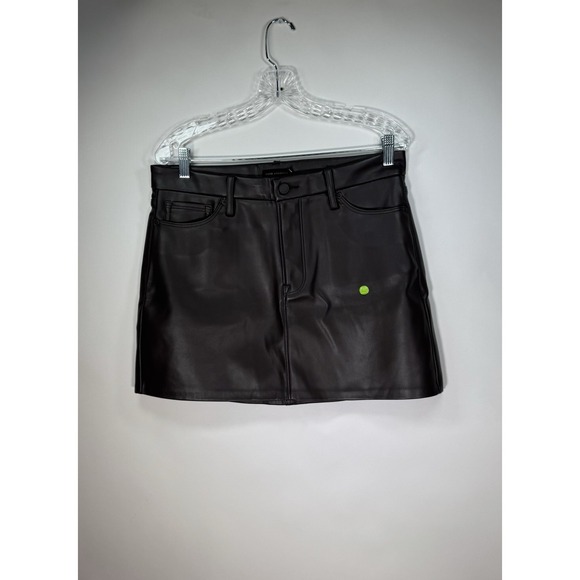 Good American Women's Faux Leather Mini Skirt In Brown Size 6/28 - Picture 6 of 12